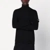 Stone Island Black Wool Turtleneck Sweater In Black