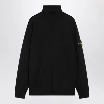 Stone Island Black Wool Turtleneck Sweater