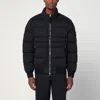 Stone Island Puffy Jacket With High Collar And Ribbed Detailing In Black