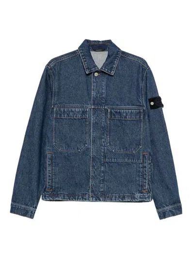 Stone Island Blazer In Blue