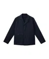 Stone Island Blazer With Natural Weather Barrier And Two-way Zip In Navy Blue