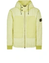 Stone Island A Cotton-padded Suit With A Hooded Jacket In Yellow