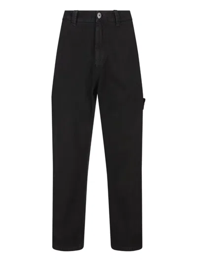 Stone Island Cotton Cargo Trousers In Blue