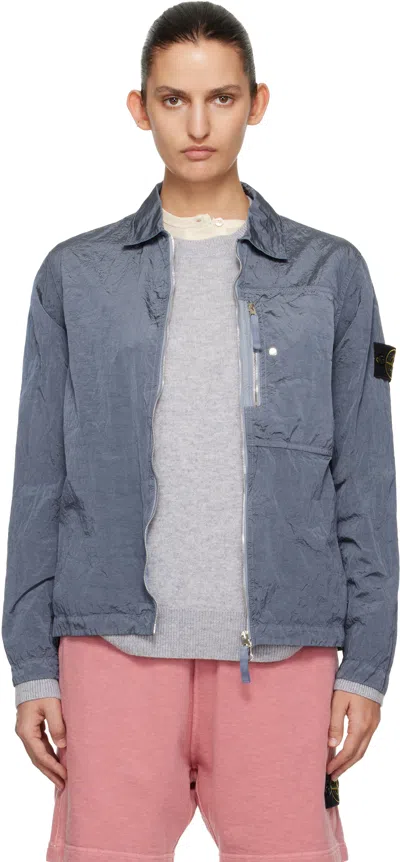 Stone Island Blue 1200038 Nylon Metal Econyl Overshirt