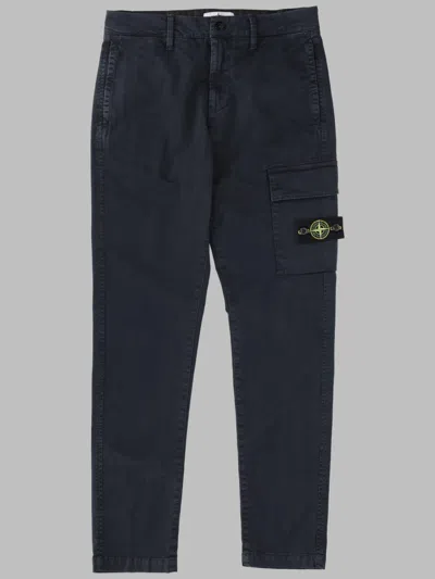 Stone Island Kids Slim Trousers In Blue