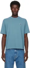 Stone Island Blue 2100237 Organic Cotton 'fissato' T-shirt In Blue