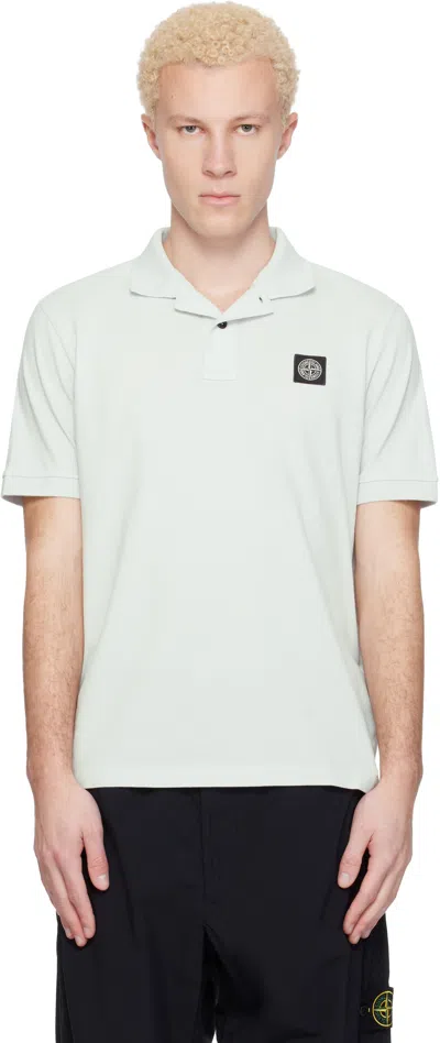 Stone Island Blue 2200008 Organic Cotton Piqué Stretch Polo In Green