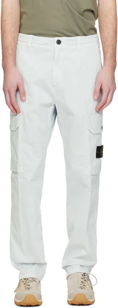 Stone Island Blue 3100011 Organic Broken Twill Old Effect Cargo Pants