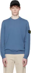 Stone Island Blue 5100071 Light Rws Pure Wool Sweater In Blue