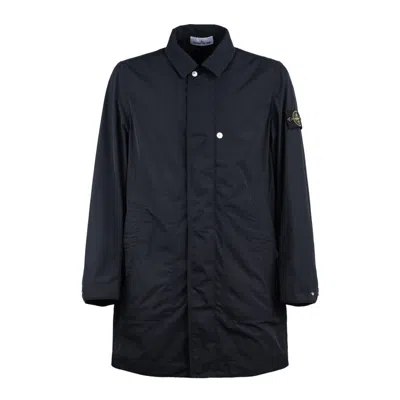 Stone Island Blue Anti-drip Trench Coat