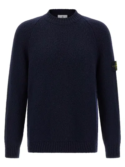 STONE ISLAND BLUE BOUCL SWEATER