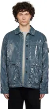 Stone Island Blue Caban Mussola Prismatica Jacket In V0020 Navy Blue