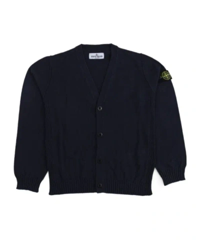 Stone Island Blue Cardigan By