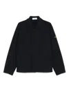 Stone Island Tailored Black Casual Jacket With Minimalist Design In Black