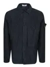 Stone Island Blue Corduroy Overshirt In Blue