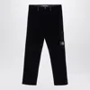 Stone Island Black Cotton Jogging Trousers With Logo Men In Blue