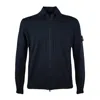 Stone Island Compass-badge Zip-up Sweatshirt In Blue