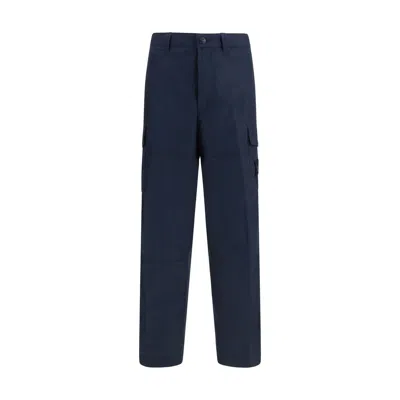 Stone Island Cotton Cargo Pants In Blue