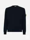 Stone Island Midnight Blue Wool Blend Sweater