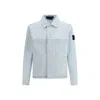 Stone Island Point Collar Jacket Long Sleeves Buttons In Blue