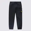 Stone Island Navy Cotton Track Pants In Blue