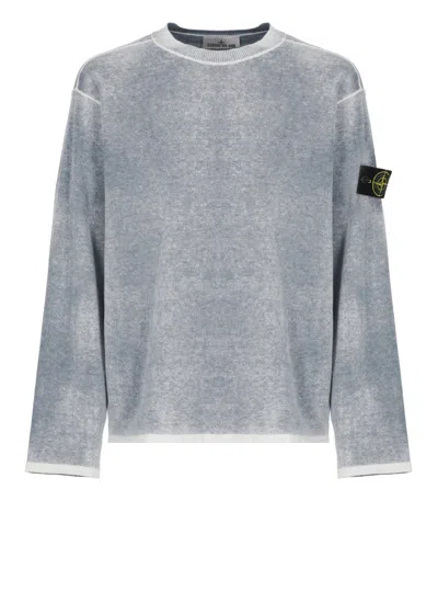 Stone Island Blue Cotton Sweater