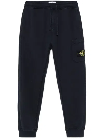 Stone Island Blue Cotton Sweatpants With Pocket