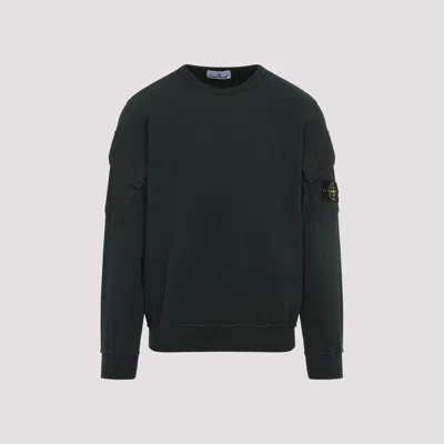 STONE ISLAND BLUE COTTON SWEATSHIRT