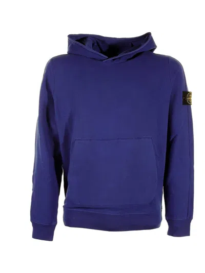 STONE ISLAND BLUE COTTON SWEATSHIRT