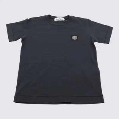 Stone Island Kids' Blue Cotton T-shirt