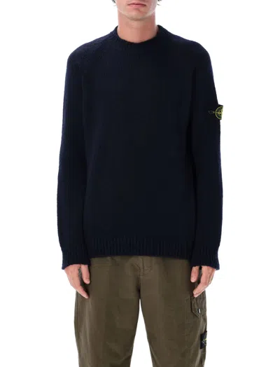 Stone Island Blue Crewneck Logo Sweater