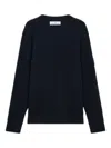 Stone Island Ribbed-knit Virgin Wool Sweater With Signature Patch In Blue