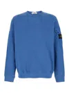 STONE ISLAND BLUE CREWNECK SWEATER WITH PATCH POCKET IN COTTON MAN