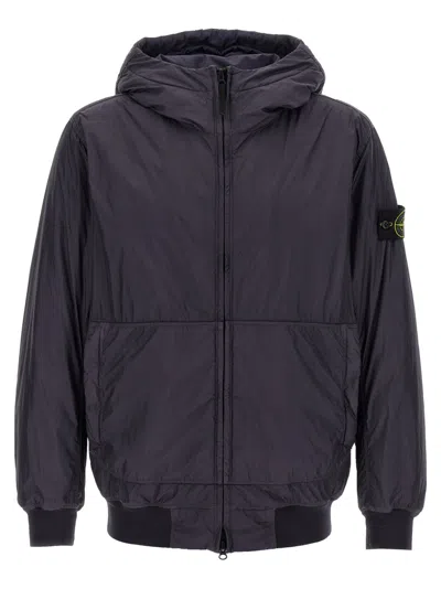 Stone Island Blue Crinkle Reps Ny Bomber Jacket