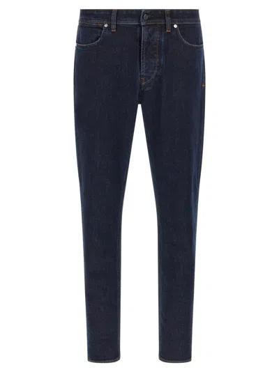 Stone Island Regular-straight-fit Five-pocket Jeans With Rinsed Finish In Blue