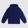 Stone Island Blue Down Jacket In Blue