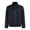 Stone Island Blue Drip-proof Jacket With Double-slider Zipper In Blue