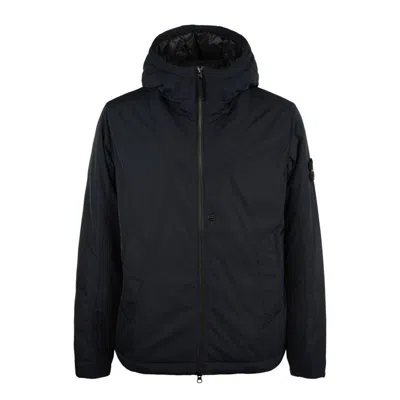 Stone Island Blue Hooded Padded Jacket