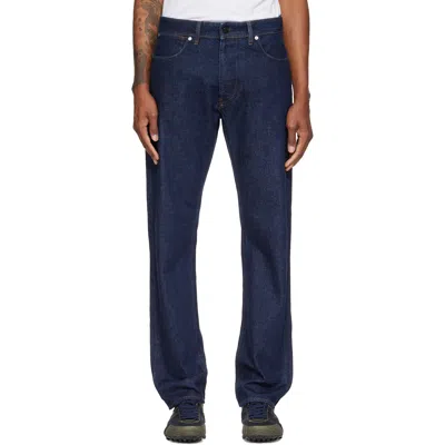 Stone Island Blue Indigo Denim Straight-leg Cotton Jeans In Multi