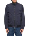 Stone Island Crinkle Bomber Elastic Cuffs In Blue