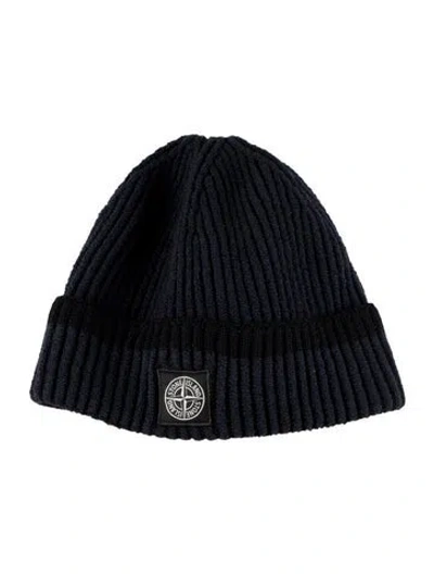 Pre-owned Stone Island Blue Knit Beanie W/tags