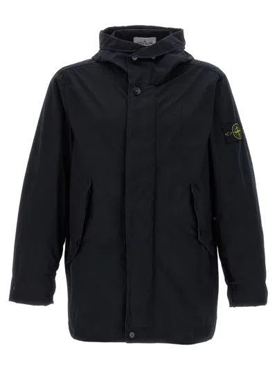 STONE ISLAND BLUE LIGHT COMPACT TOUCH POLY-TC PARKA
