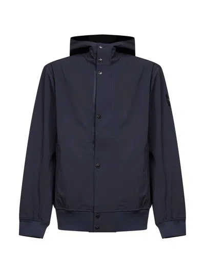 Stone Island Blue Light Soft Shell-r Hooded Jacket