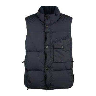 Stone Island Blue Lightweight Nylon Reps Down Vest
