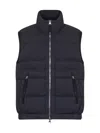 Stone Island Down Vest With Seamless Feather Tunnels And Anti-drop In Blue
