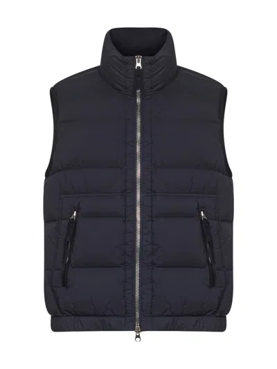 STONE ISLAND BLUE LIGHTWEIGHT STRETCH NYLON FABRIC PADDED VEST
