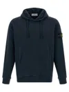 Stone Island Blue Logo Badge Hoodie In Blue