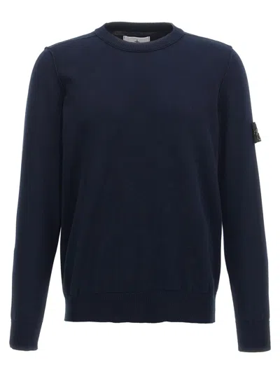 STONE ISLAND BLUE LOGO BADGE SWEATER