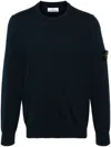 Stone Island Blue Wool Sweater In Black