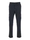 Stone Island Blue Pants With Cargo Pockets And Applied Compass Logo In Cotton Man In Blue